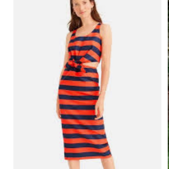 J.Crew Striped Cut Out Dress - Picture 1 of 7